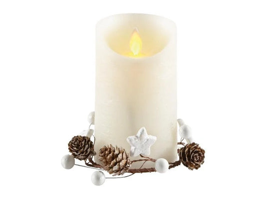 Real wax LED candle (With White Balls Decoration)