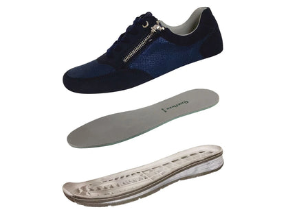 Women's casual shoes, width G, with Footflexx anti-stress shock absorber (Navy Blue)