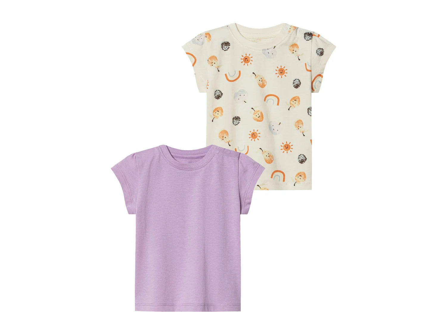 Girls' T-shirts for babies, 2 pieces