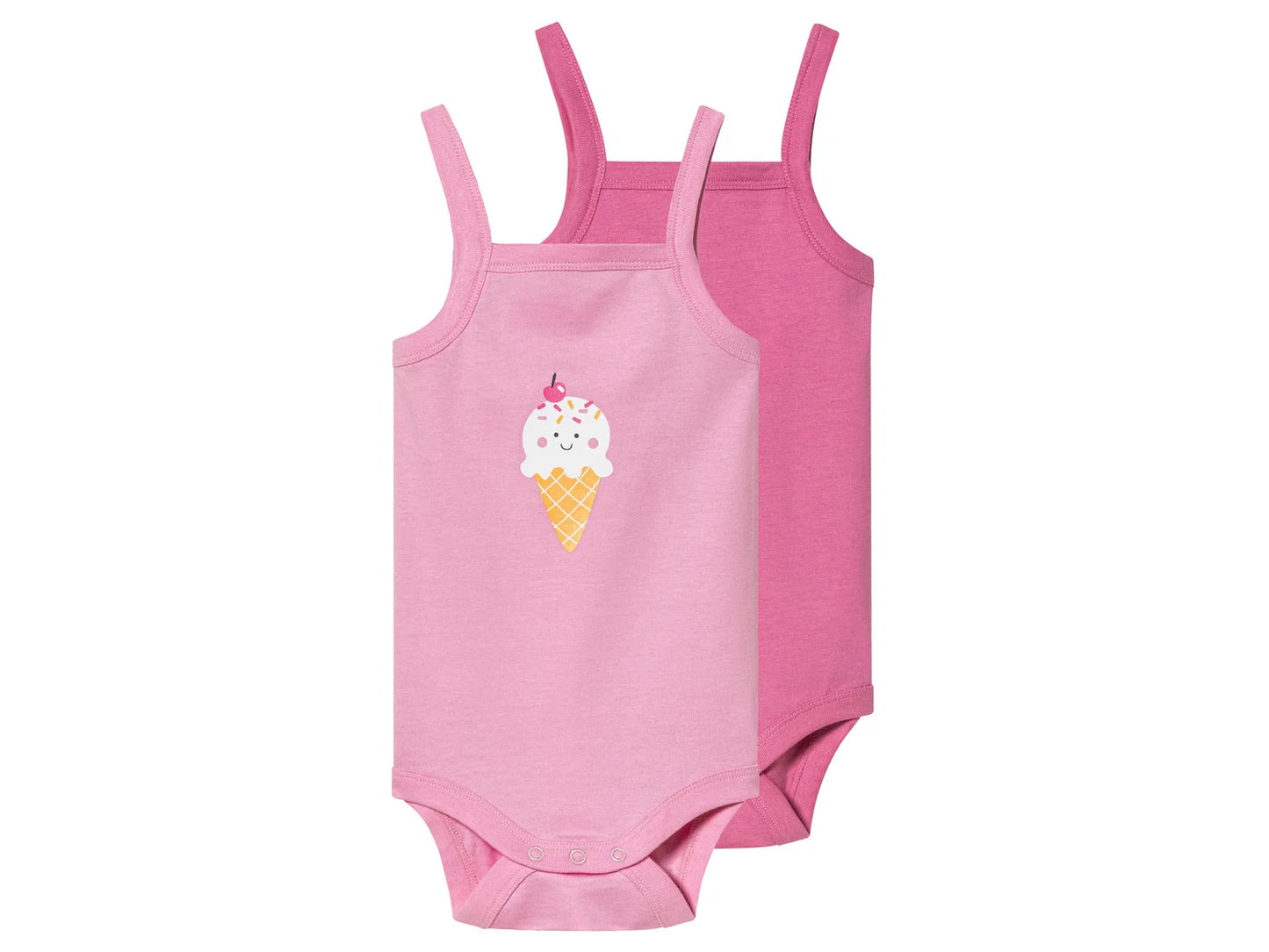 Girls' bodysuits for babies, 2 pieces (Pink)