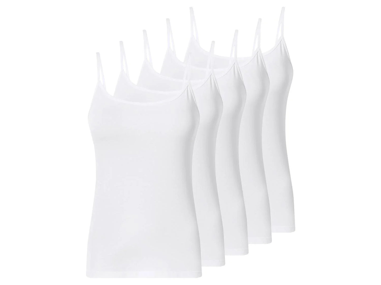 Women's tank tops, 5 pieces (White)
