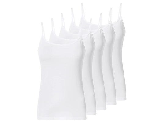 Women's tank tops, 5 pieces (White)