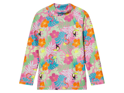 KUNIBOO Girls 2 Pieces swimsuit, longsleeves top with trunk , UV protection +50