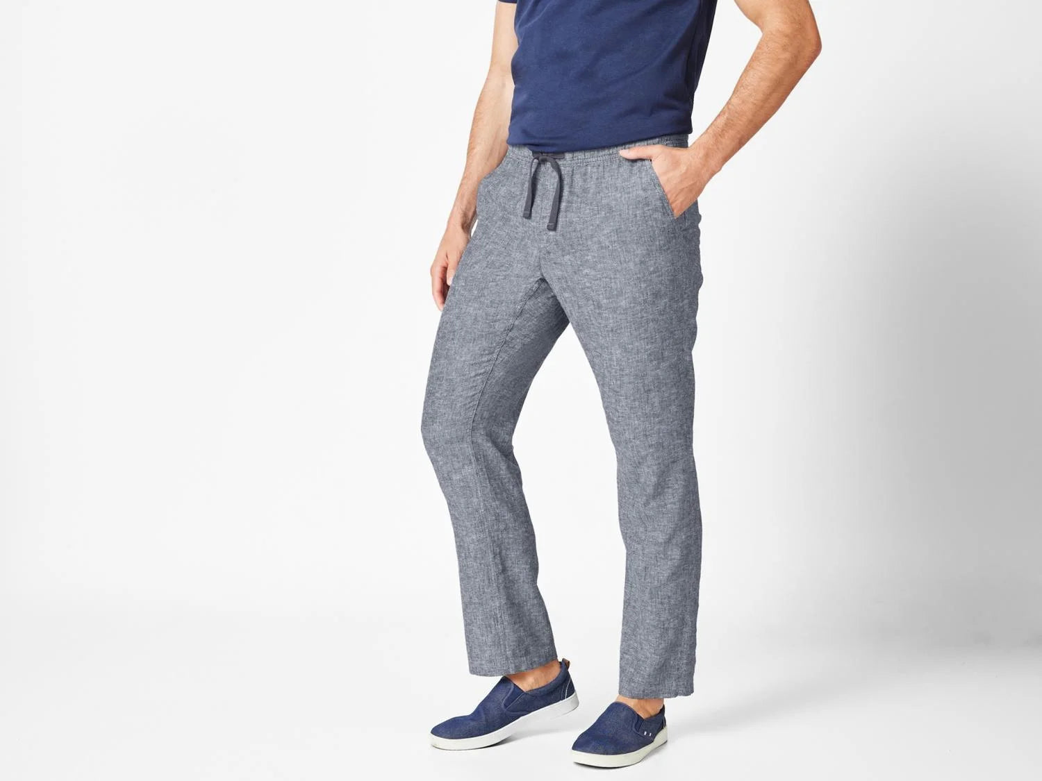 TOWNLAND Men's linen trousers, Straight Fit