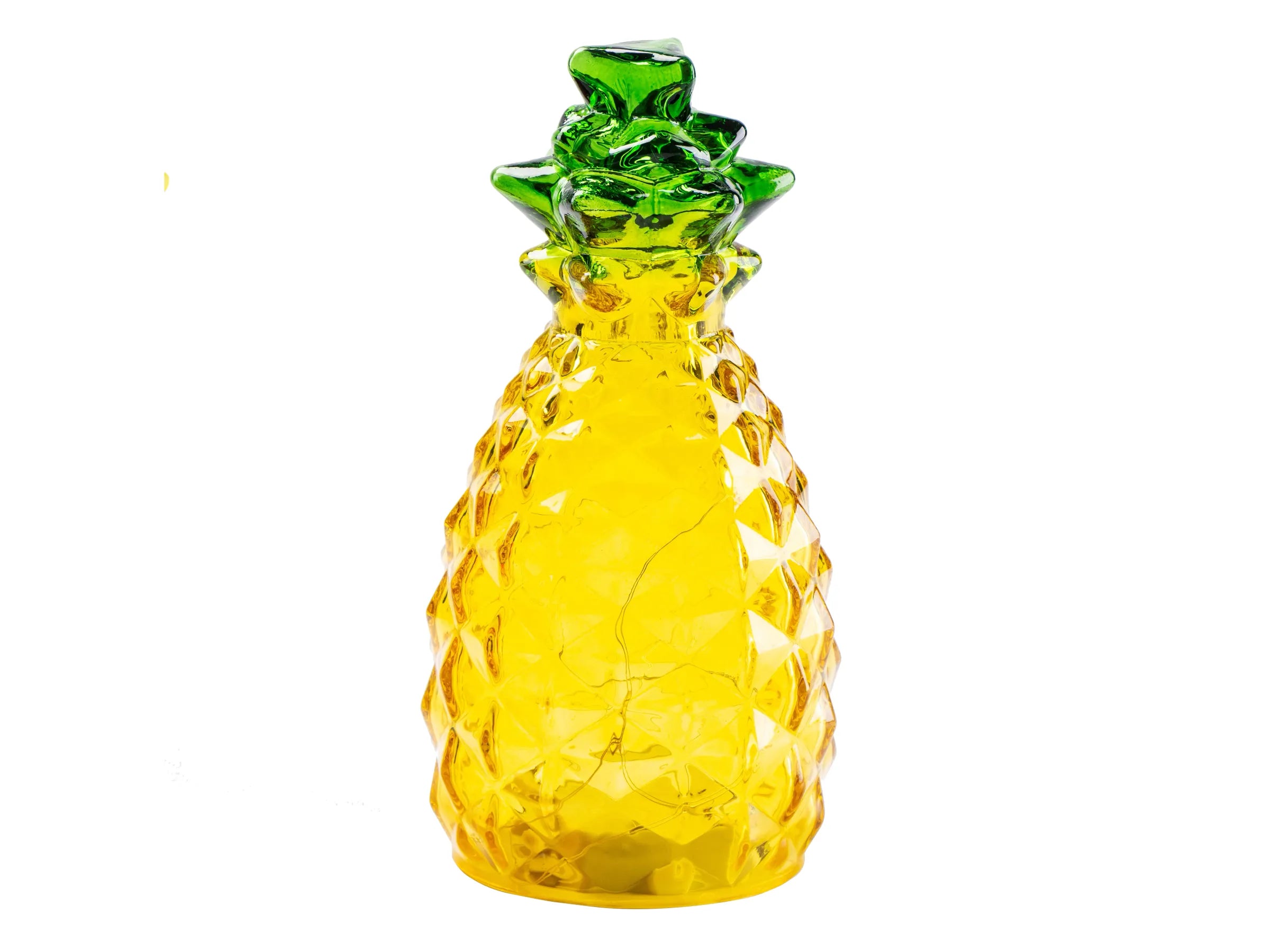 FlowerPower أناناس مزخرف مع إضاءة LED بقطر 11.5 سم × 23 سم أصفر