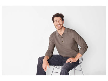 Men's long-sleeved polo shirt