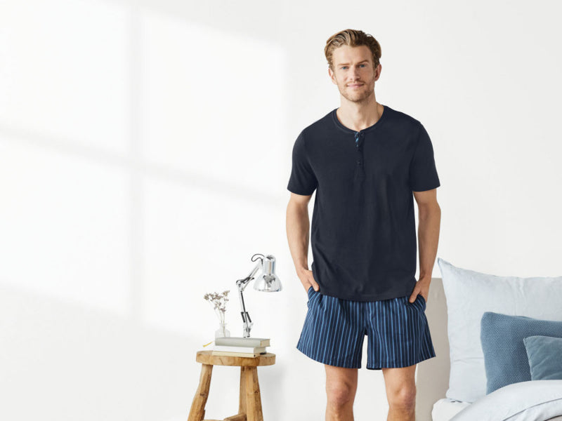 Livergy Men’s Pajama Set (T-Shirt & Shorts) – Navy Blue