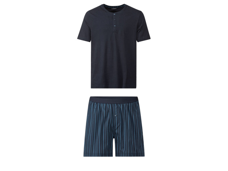 Livergy Men’s Pajama Set (T-Shirt & Shorts) – Navy Blue