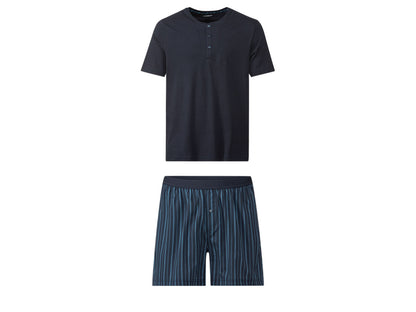 Livergy Men’s Pajama Set (T-Shirt & Shorts) – Navy Blue