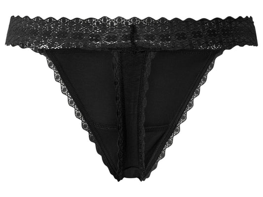 Esmara® Women's Thong with Lace, 5 Pieces (Black)