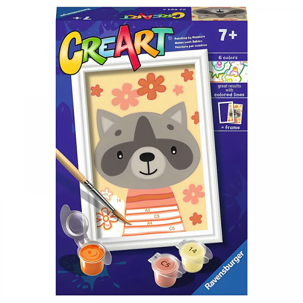 Ravensburger Creart 23604 Cute Raccoon Paint By Numbers Set