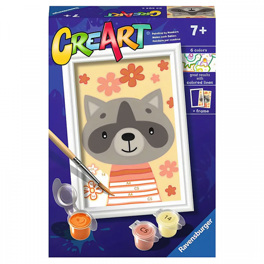 Ravensburger Creart 23604 Cute Raccoon Paint By Numbers Set