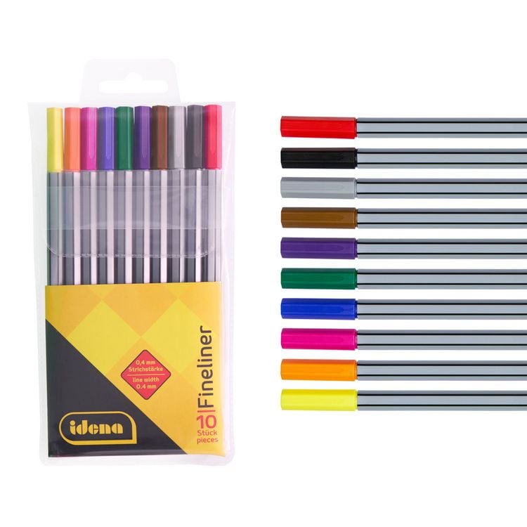 Idena set of 10 fineliners