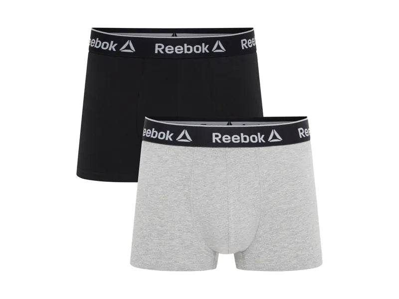 Reebok men's boxers 2 pack (black/grey)