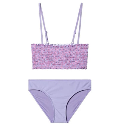 Girls' Smocked Floral Bikini Set - Lavender