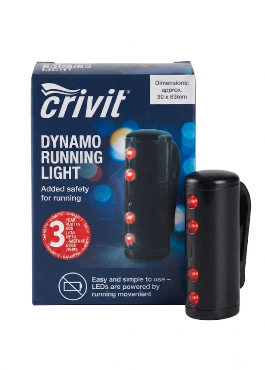Crivit Kinetic Dynamo Running Light – Battery-Free Safety Light for Runners