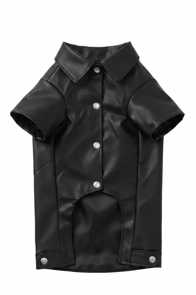 Stylish Faux Leather Dog Jacket – Trendy & Comfortable Pet Apparel