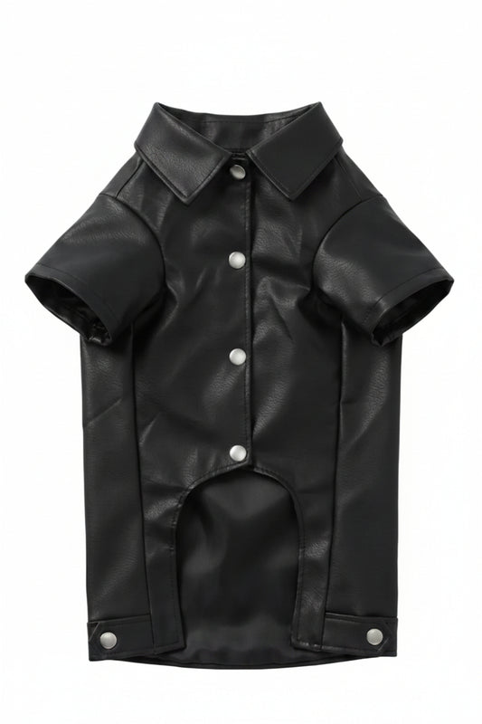 Stylish Faux Leather Dog Jacket – Trendy & Comfortable Pet Apparel