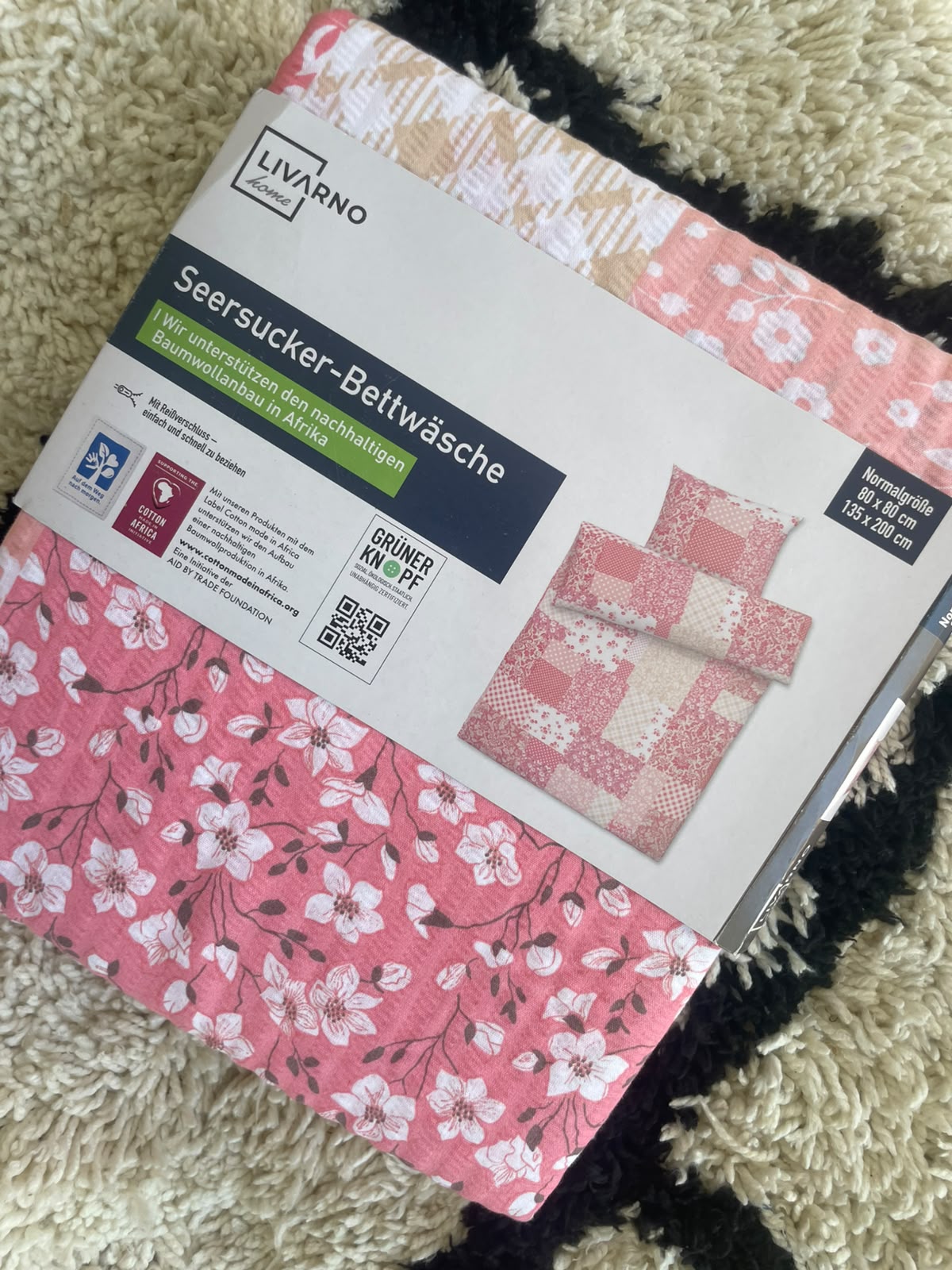 Livarno Home Seersucker Bedding Set (Pink Patchwork/ Floral, 135 x 200 cm)