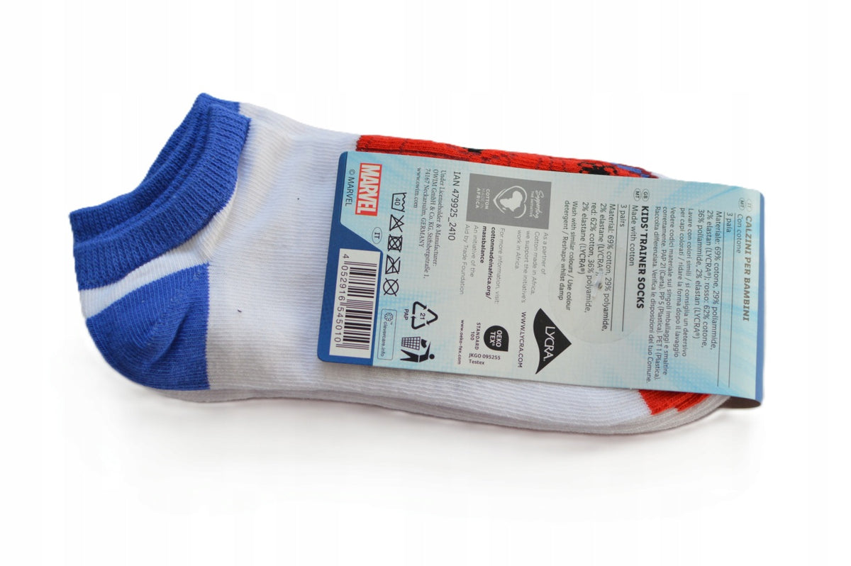 Marvel kids trainer socks (spider man)