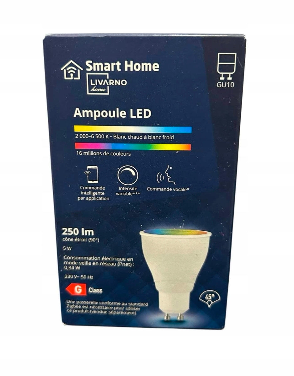 Livarno Home Smart Home LED Bulb – GU10, Color-Changing, Voice & App Controlled