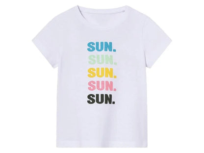 KUNIBOO Girls' T-shirts, 2 pieces, (blue & white)