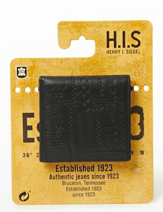 H.I.S Henry I. Siegel Authentic Black Leather Wallet – Vintage-Inspired Design