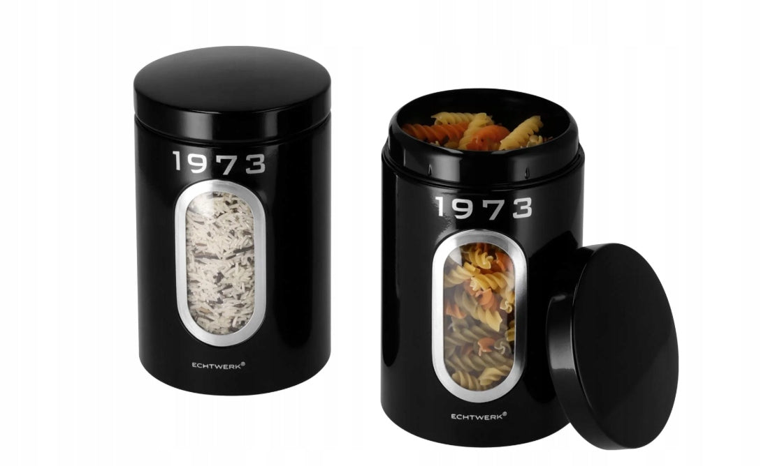 Silvercrest® set of 2 Retro Storage Cans 1973