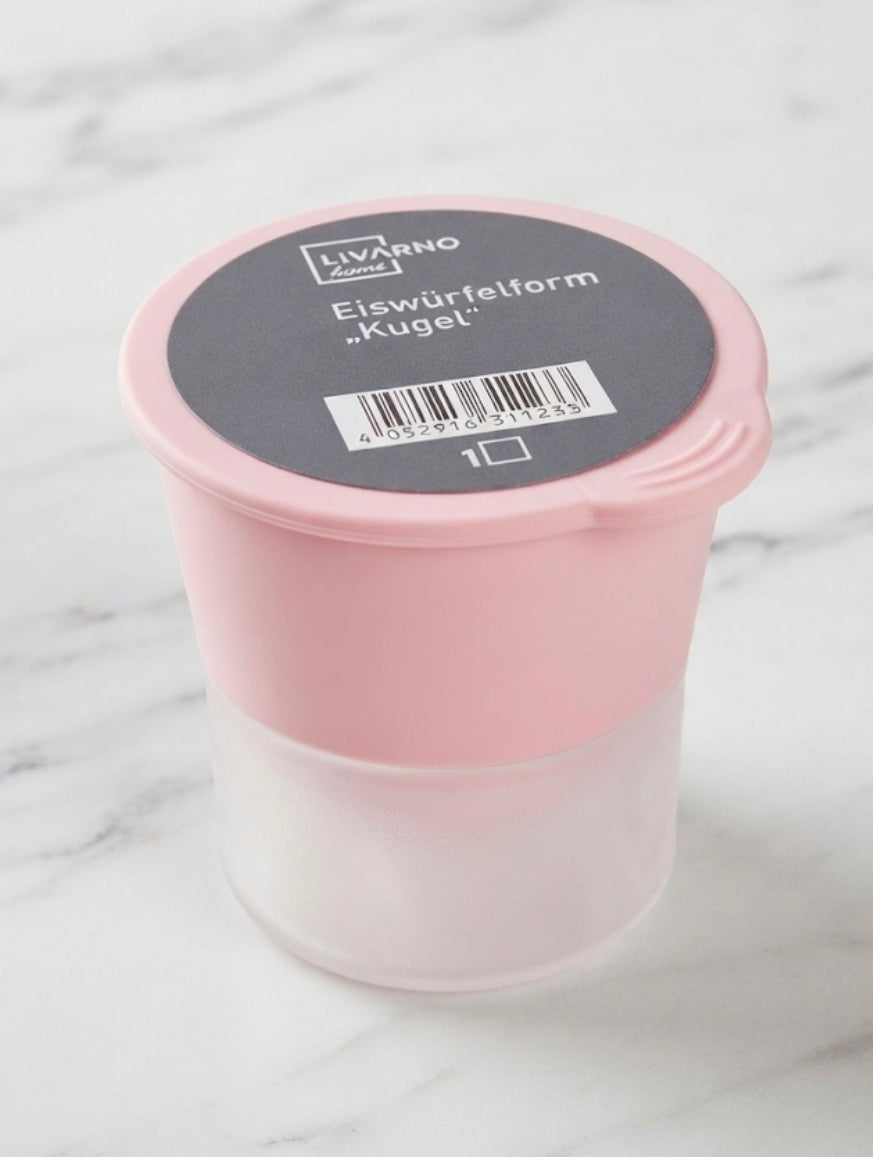 Livarno Home Spherical Ice Cube Mold / Maker - Pastel Pink