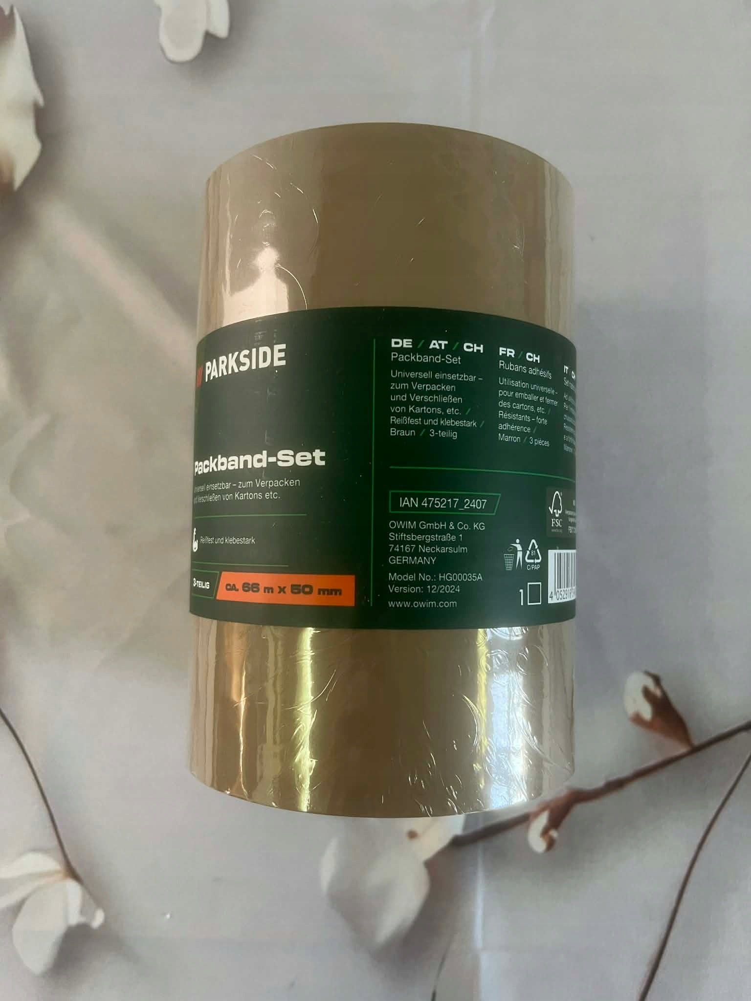 Parkside® Packing tape set of 3 66m × 50mm