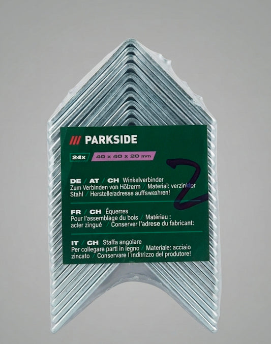 PARKSIDE Angle Brackets for Wood Joinery – 24 Pack (40 x 40 x 20 mm)