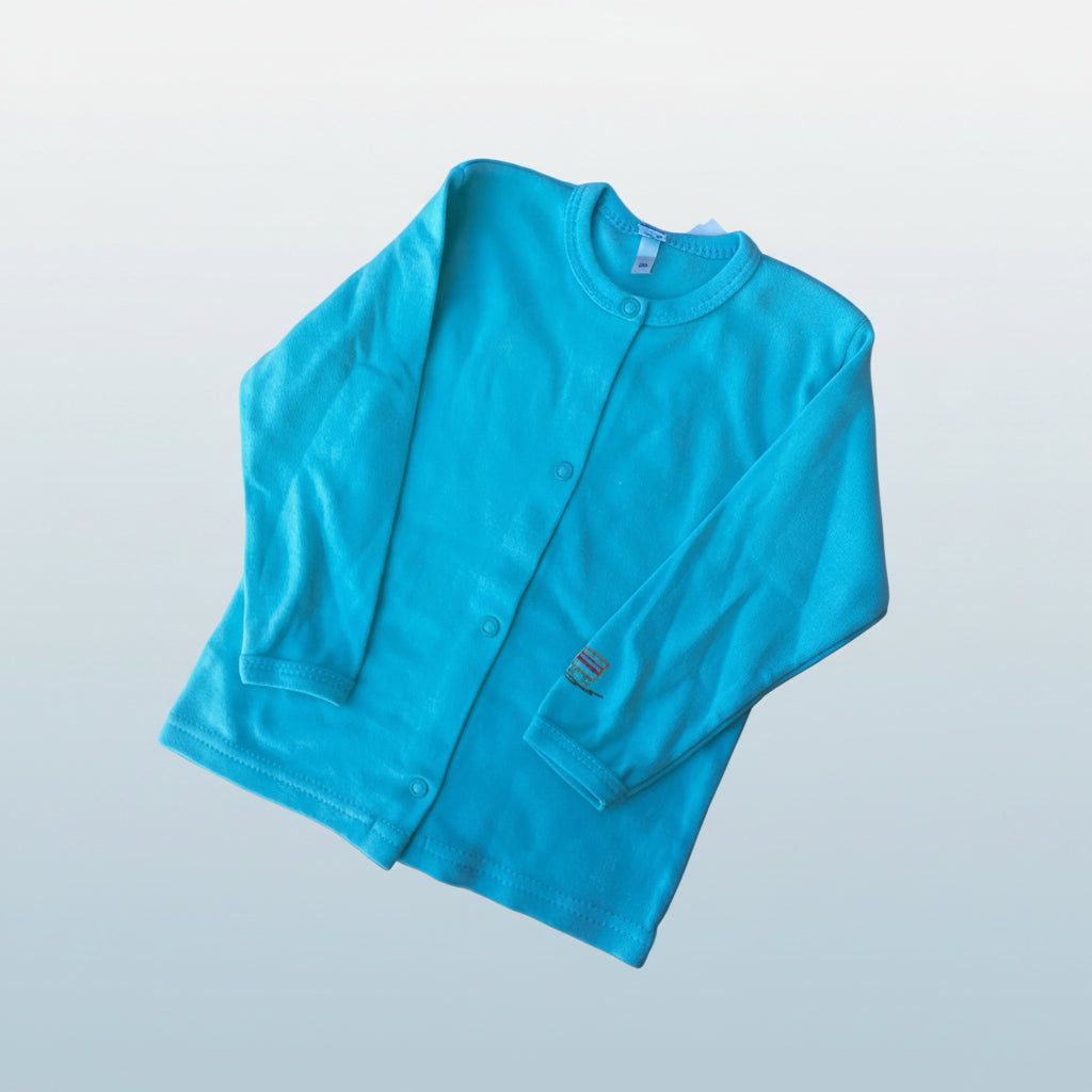 Baby long sleeves snap-front cardigan (Blue)