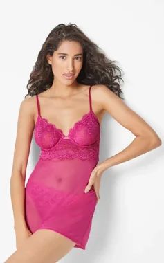 Women's negligee set, 2-piece (pink)