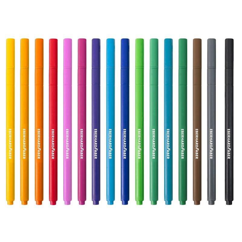 Felt-tip pens, cardboard box with 16 colors, line width Ø 1.0mm