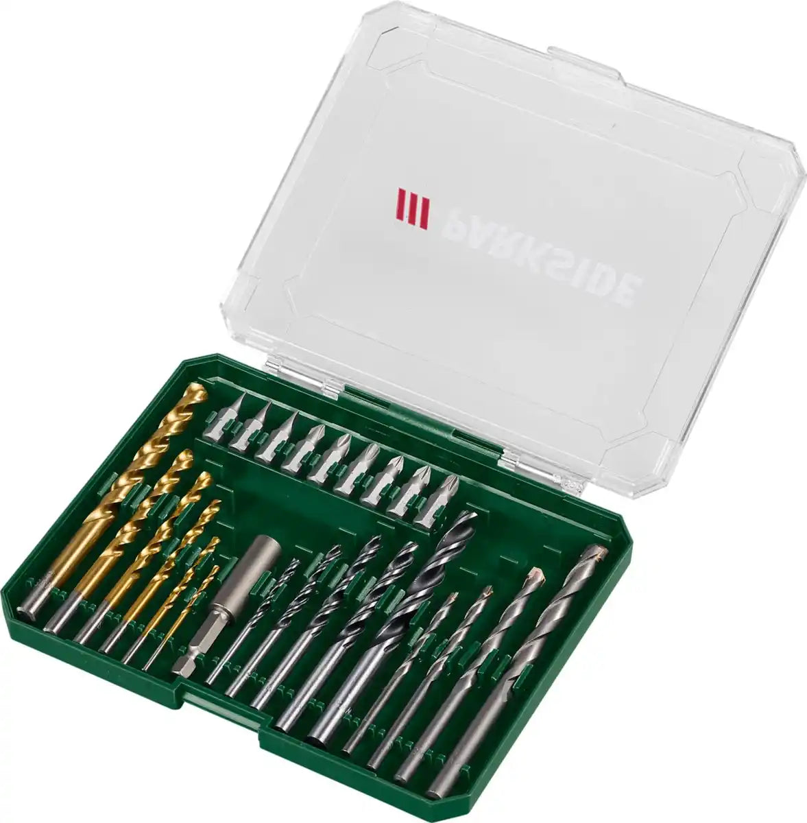 PARKSIDE 25-Piece Drill and Bit Set in Storage Case