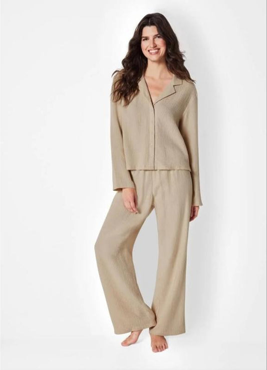 Esmara® Women's muslin pajamas (beige)