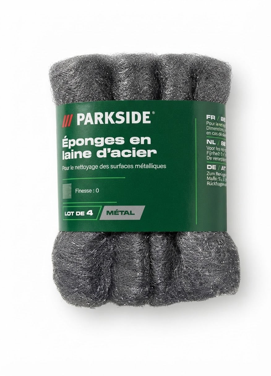 Parkside Steel Wool Sponges – Finesse 0, Lot of 4
