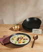 SilverCrest® Soup Plate Set – 4-Piece Matte Black Stoneware, 650 ml