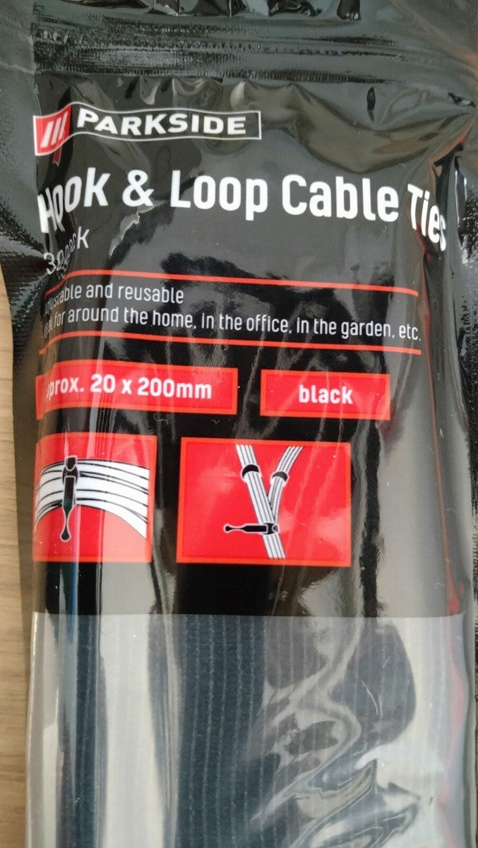 Parkside| Hook & Loop Cable Ties, 20 X 200 Mm