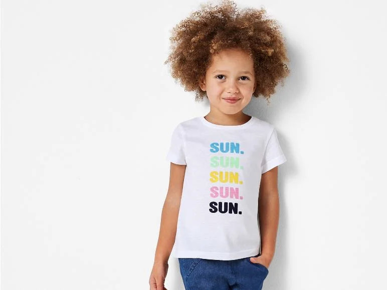 KUNIBOO Girls' T-shirts, 2 pieces, (blue & white)