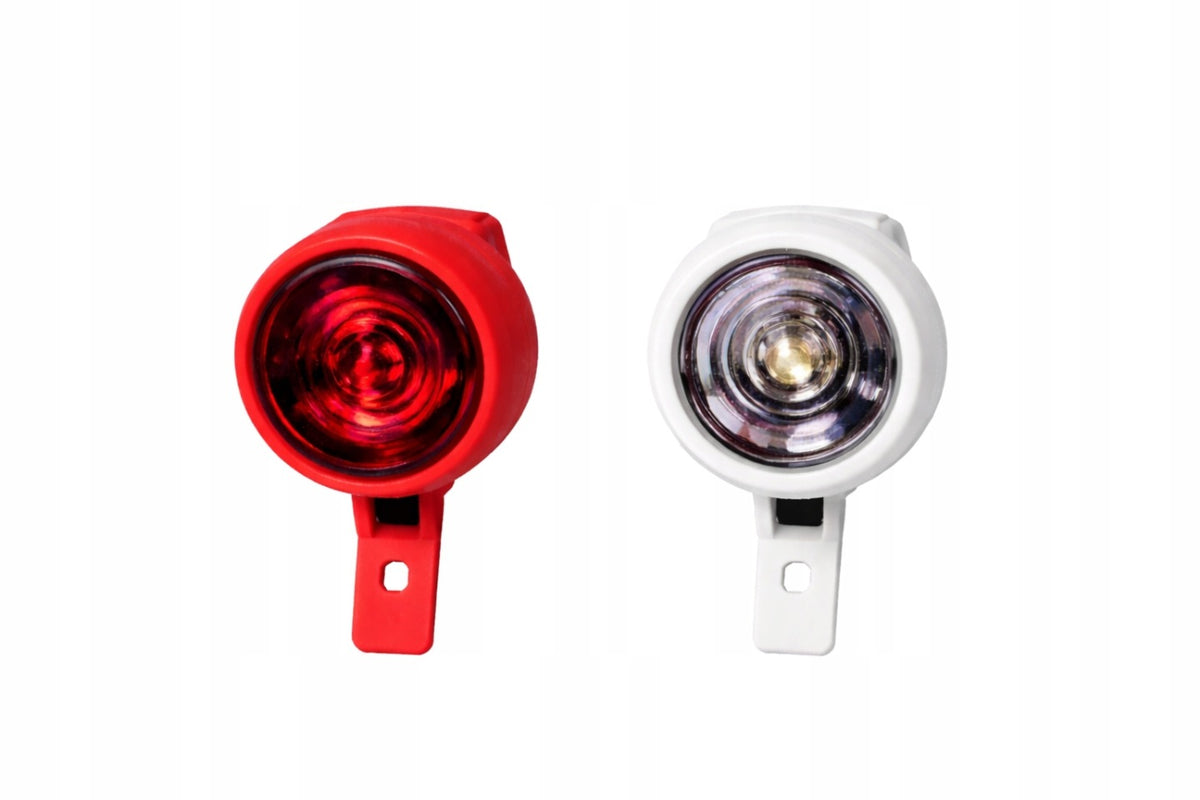 Crivit silicone LED bike lights (white & red) – 2-piece set