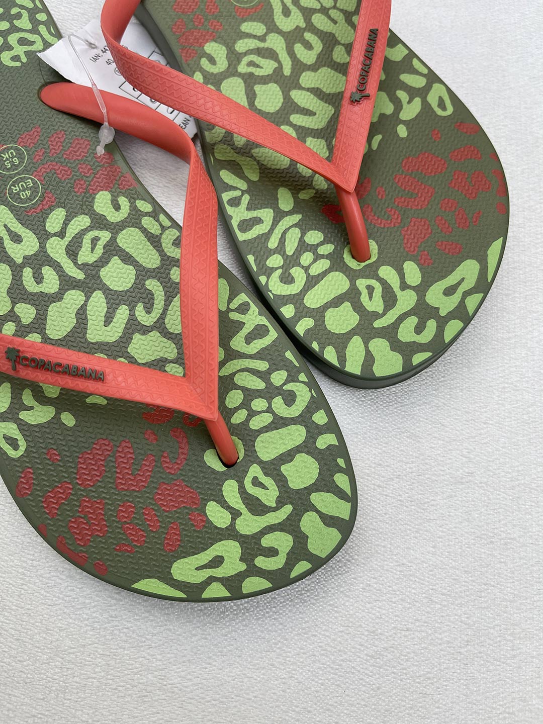 Copacabana® women's flip flops (Green/Orange)