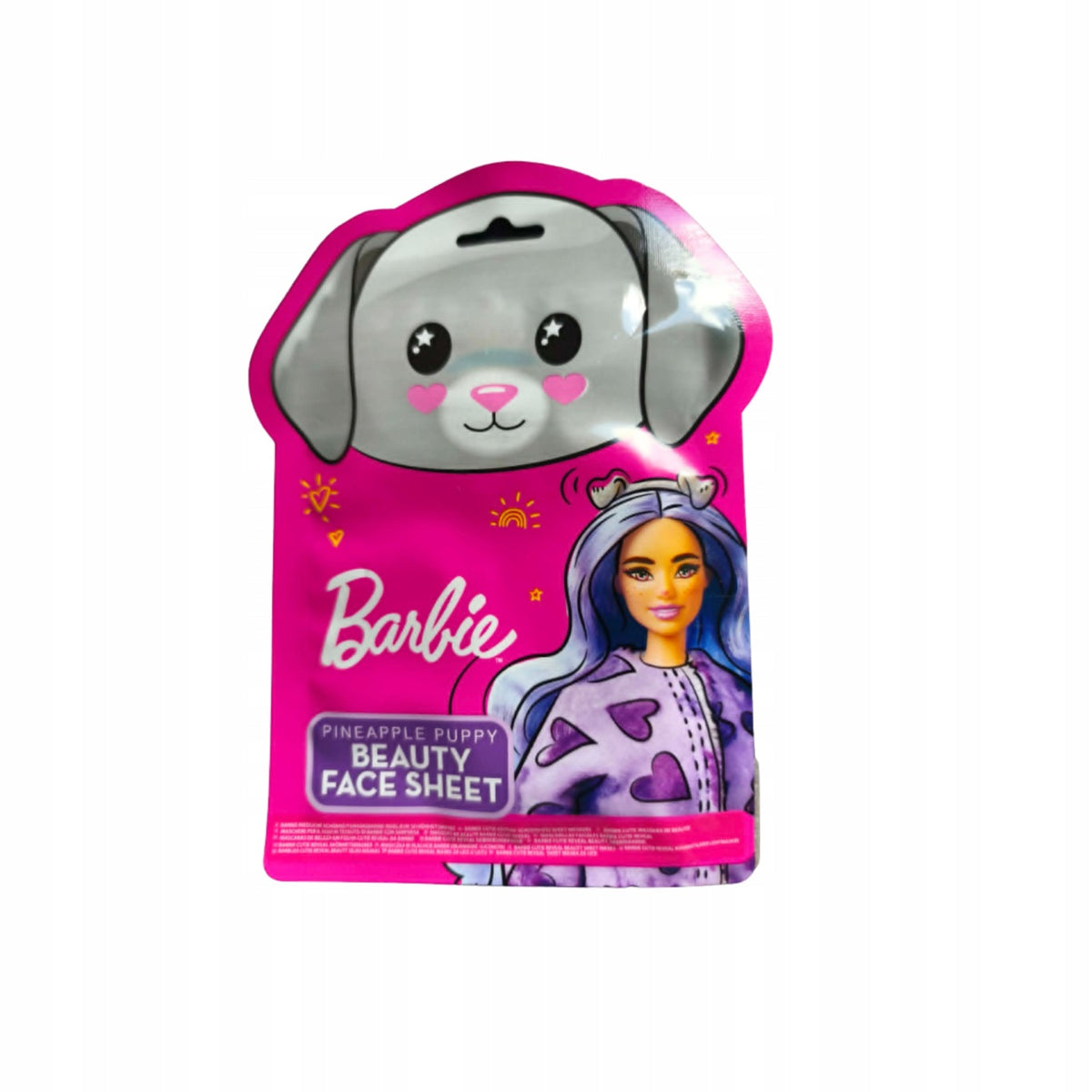 Barbie® pineapple puppy beauty face sheet