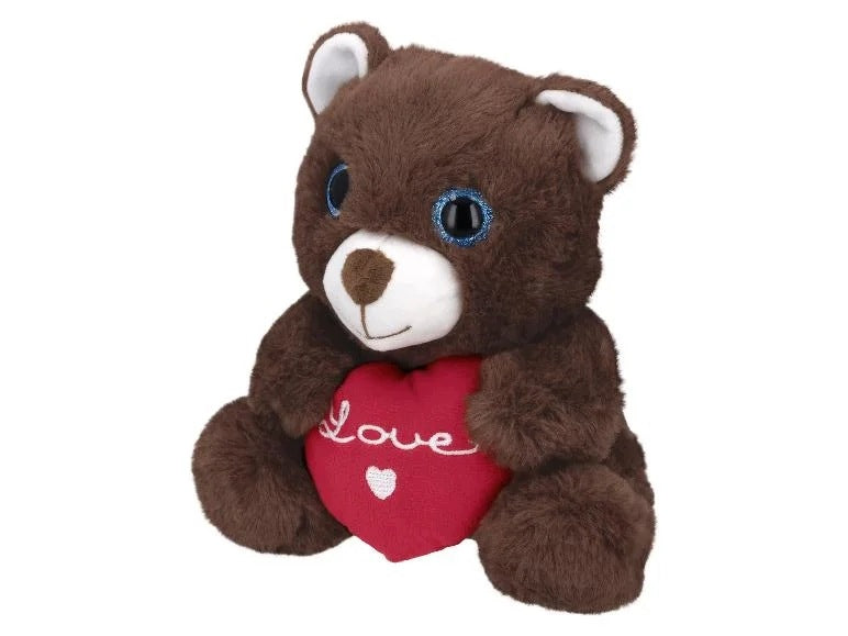Teddy bear with big sweet eyes and a heart gift
