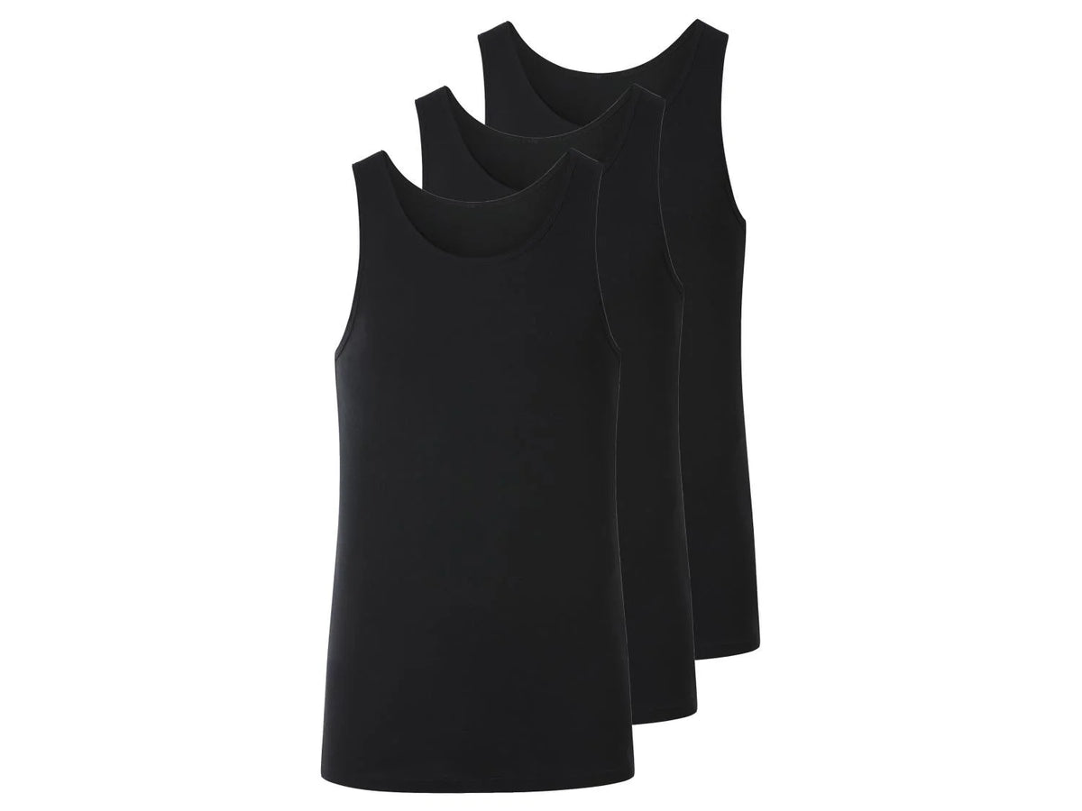 Esmara Men's undershirt, 3 pieces (Black)