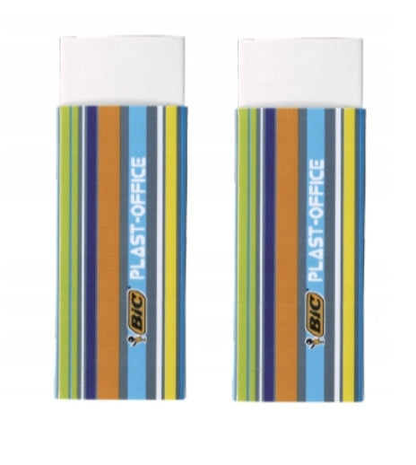 BIC PLAST-OFFICE ERASER FOR SCHOOL, OFFICE set of 2