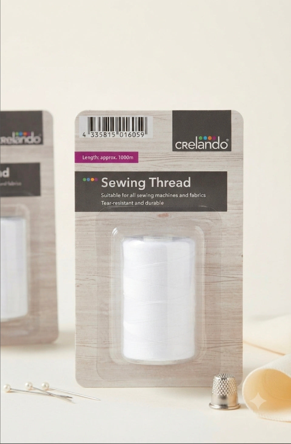 Crelando |White Sewing Thread - 1000m