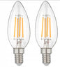 Livarno Home LED Filament Candle Bulb – E14, 2700K Warm White, 470 Lumens (pack of 2)