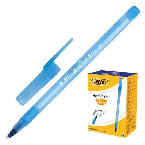 BIC Round Stic Classic Ballpoint Pens - Medium 1.0 mm, Blue (60 pieces)