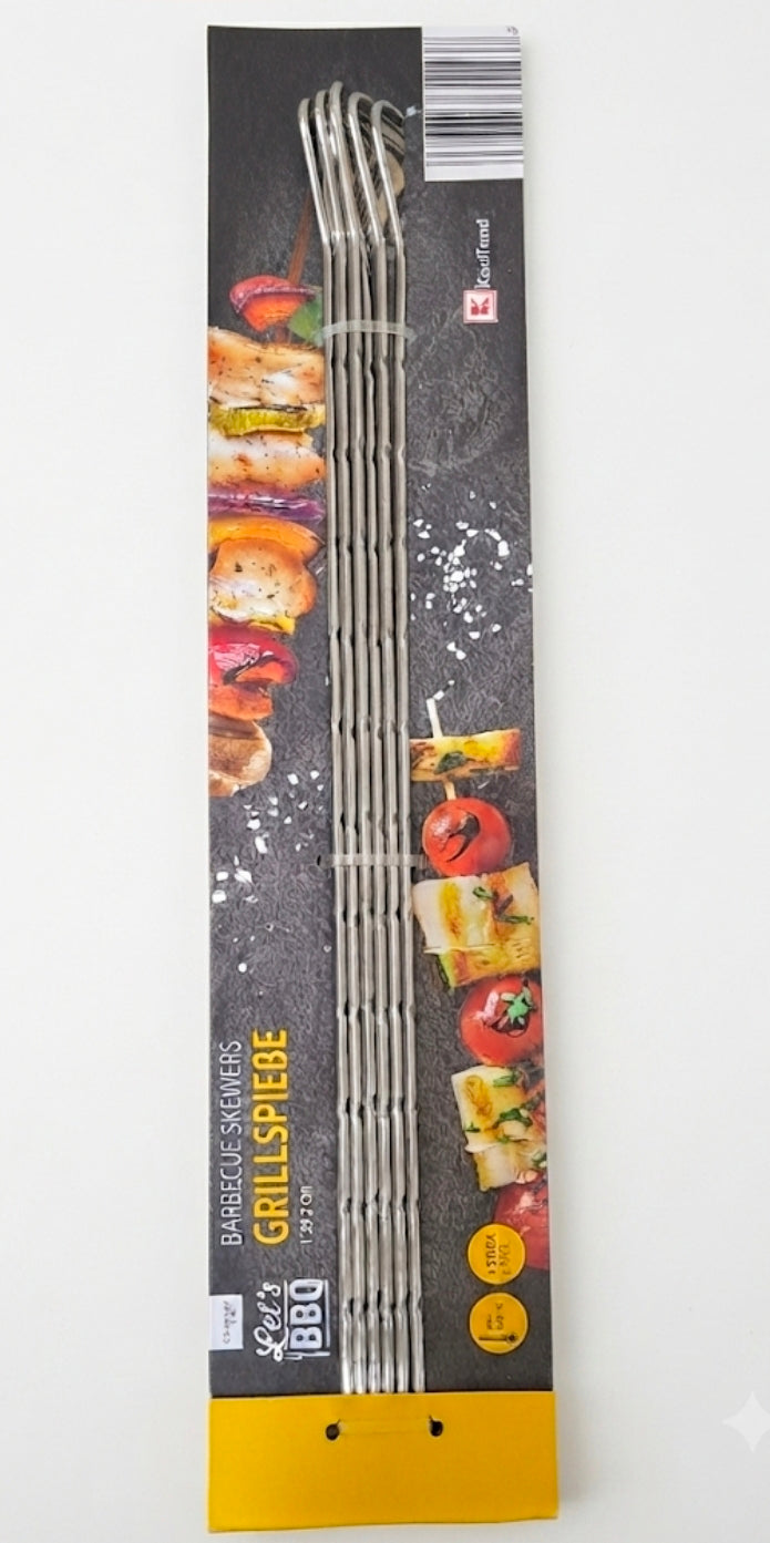 Let's BBQ Stainless Steel Barbecue Skewers - 6-Piece Set (29.2 cm)